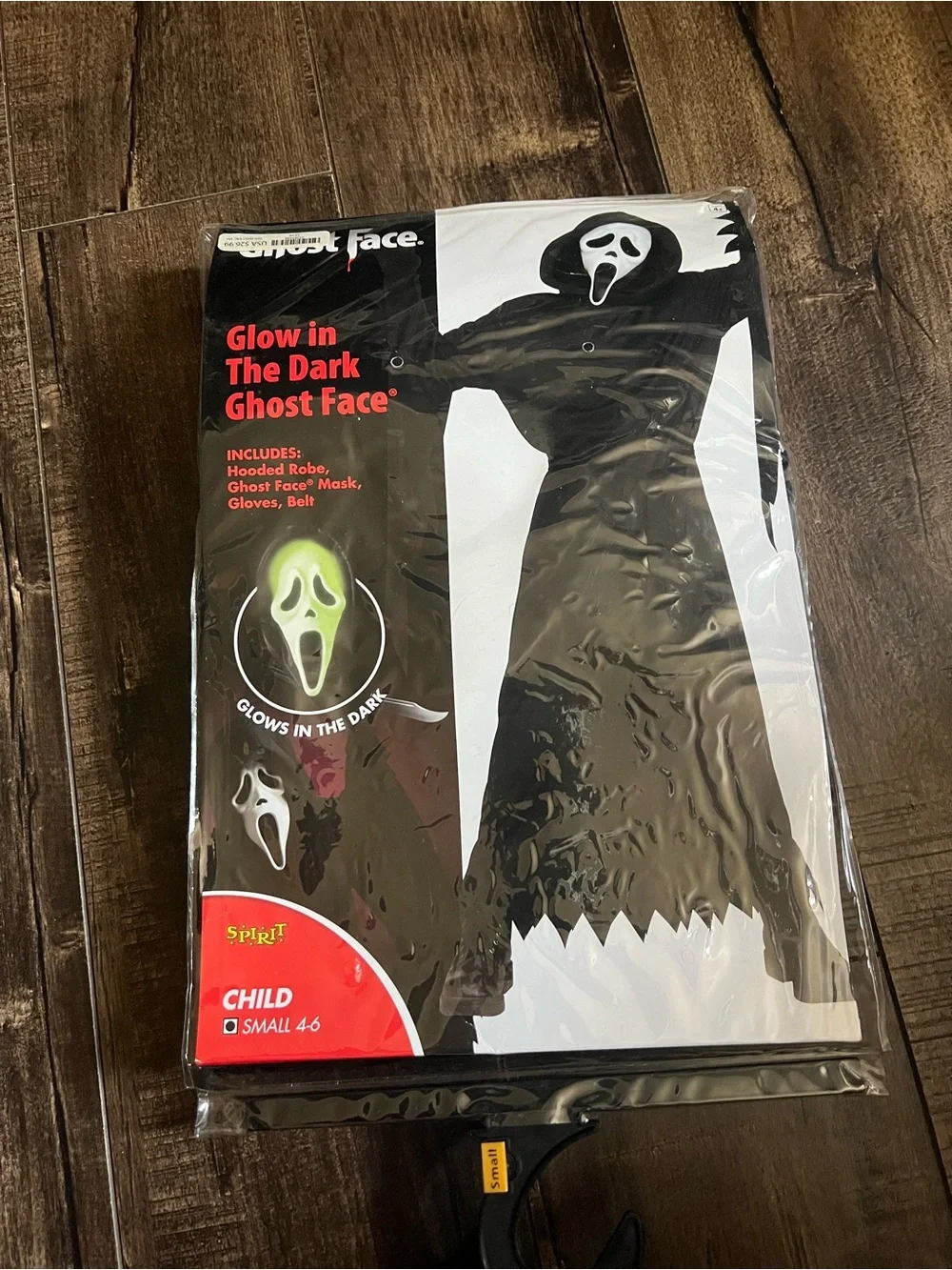 Spirit Glow-in-the-Dark Ghost Face Kids Costume - Black